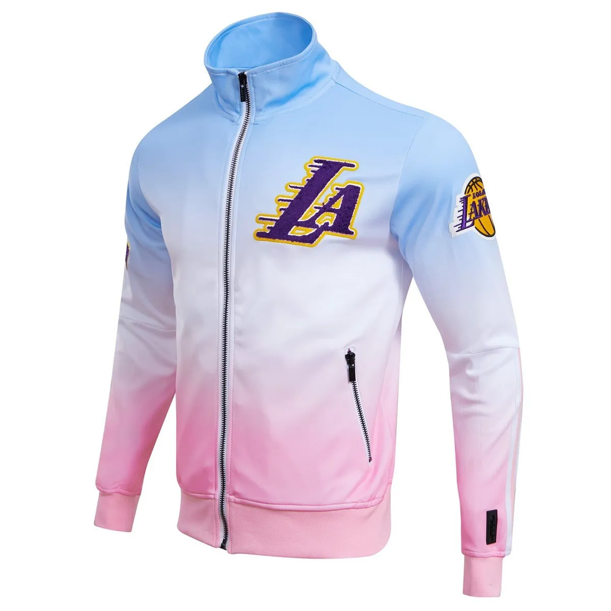 NBA LOS ANGELES LAKERS LOGO MEN'S TRACK JACKET (BLUE/WHITE/PINK)