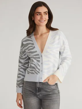 Nicole: Colorblock Zebra Print Cardigan