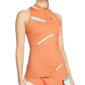 Nike Court Dri-FIT Womens Tennis Tank - Hot Curry/Washed Teal/White/White