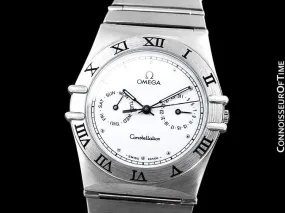 Omega Constellation Mens 35mm Day-Date Quartz Watch, White Dial - Stainless Steel