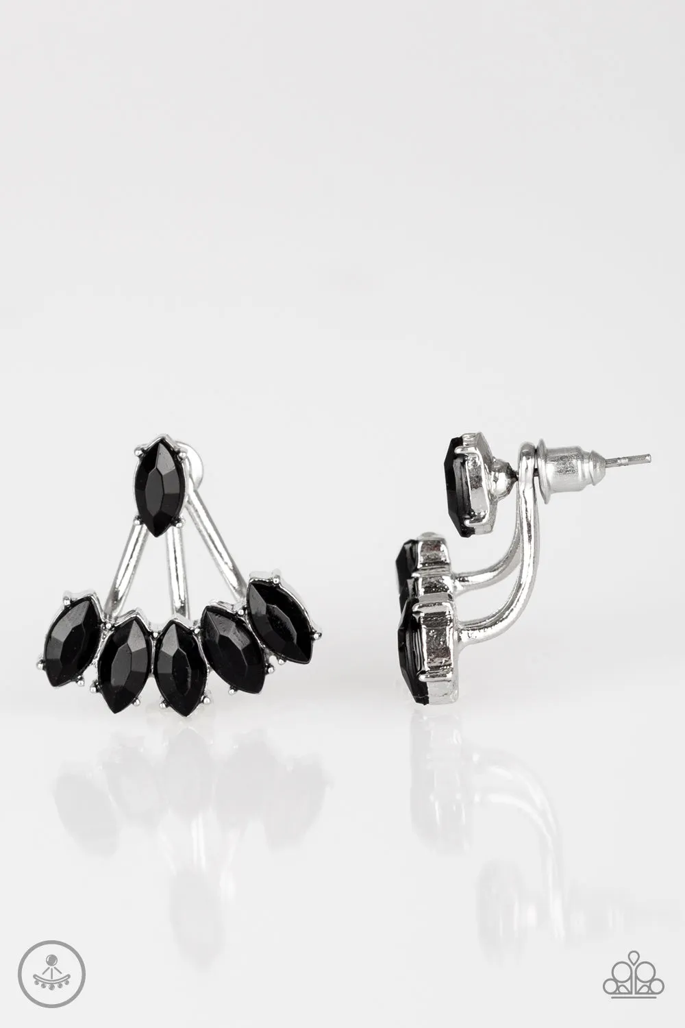 Open Door Jewelry - Chicly Carnivalesque - Black Post Earrings - Paparazzi Accessories