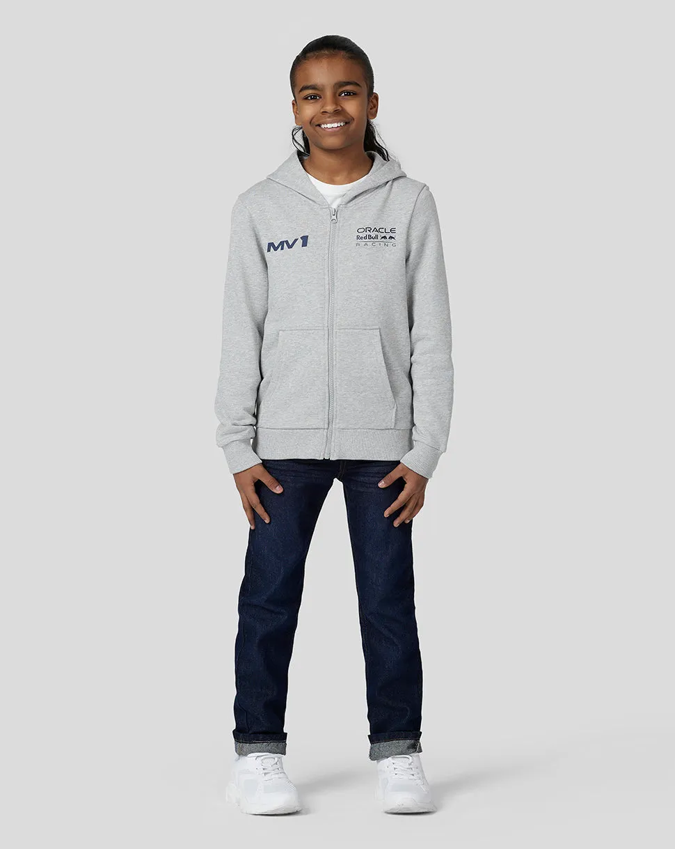 Oracle Red Bull Racing Juniors Max Helmet Zip Hoodie - Grey Marl