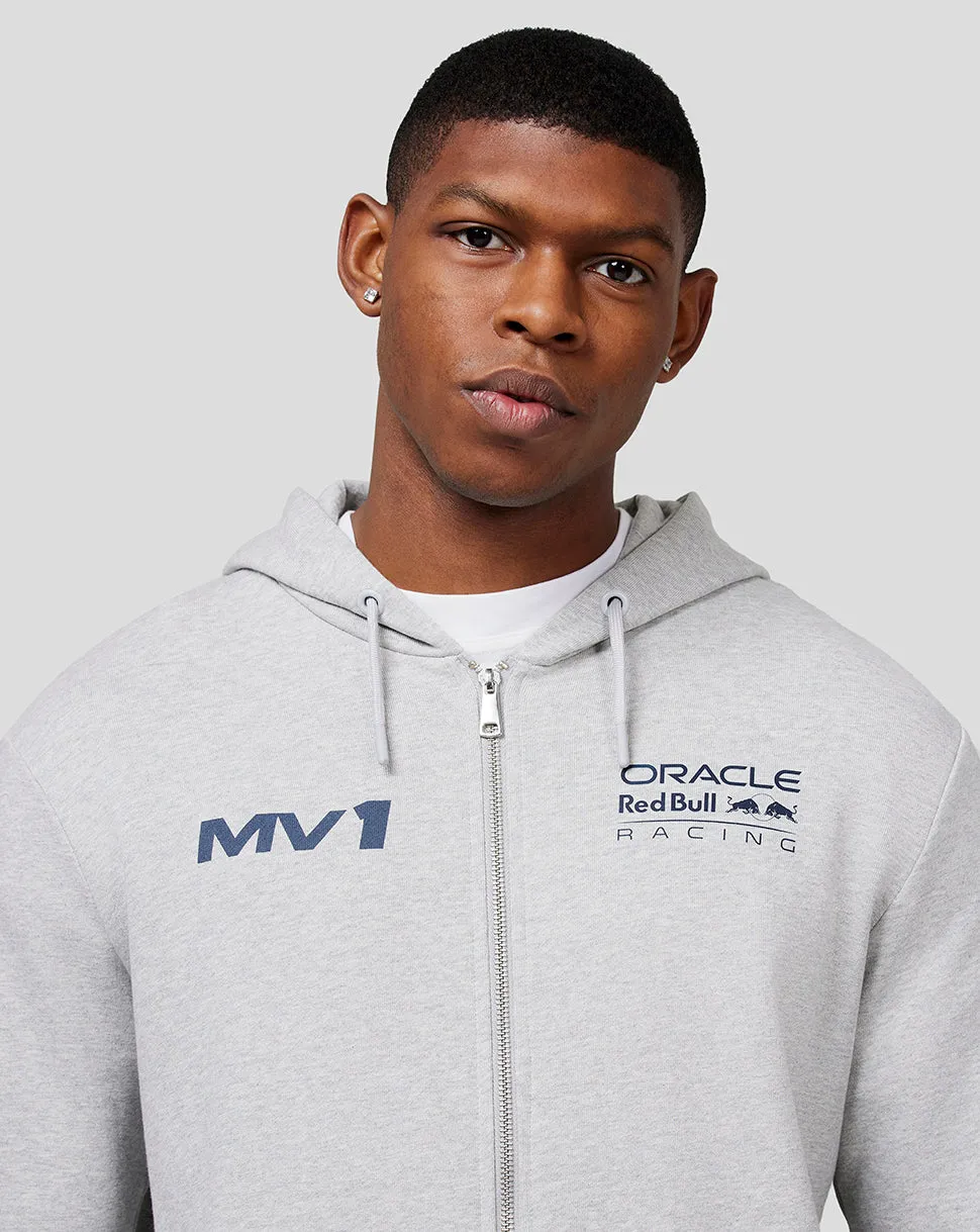 Oracle Red Bull Racing Unisex Max Helmet Zip Hoodie - Grey Marl