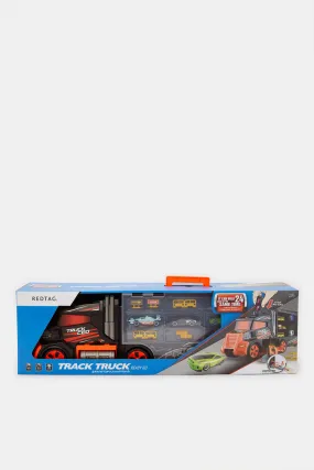 Orange And Black Big Super Long Transform Track Truck