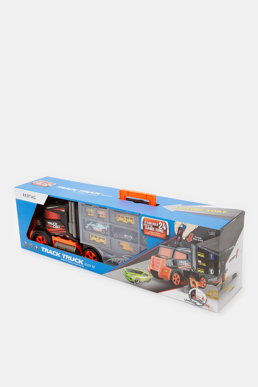 Orange And Black Big Super Long Transform Track Truck