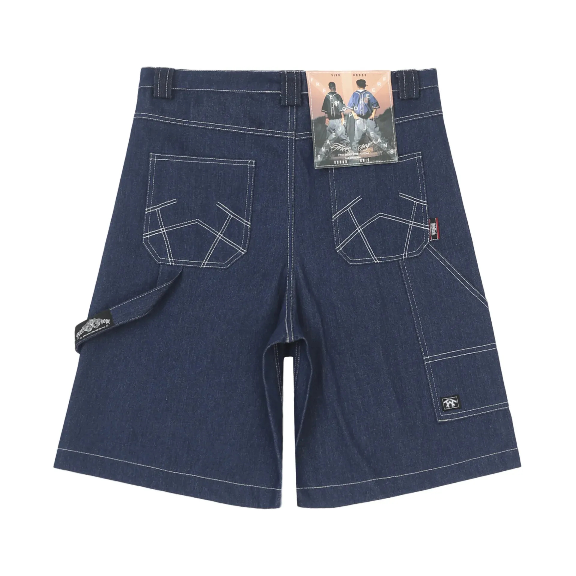 Oversized Jorts Jeans Shorts Men's Wide Leg Baggy Denim Shorts