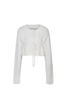 [PAIN OR PLEASURE] FW 24 ANGELA KNIT CARDIGAN white