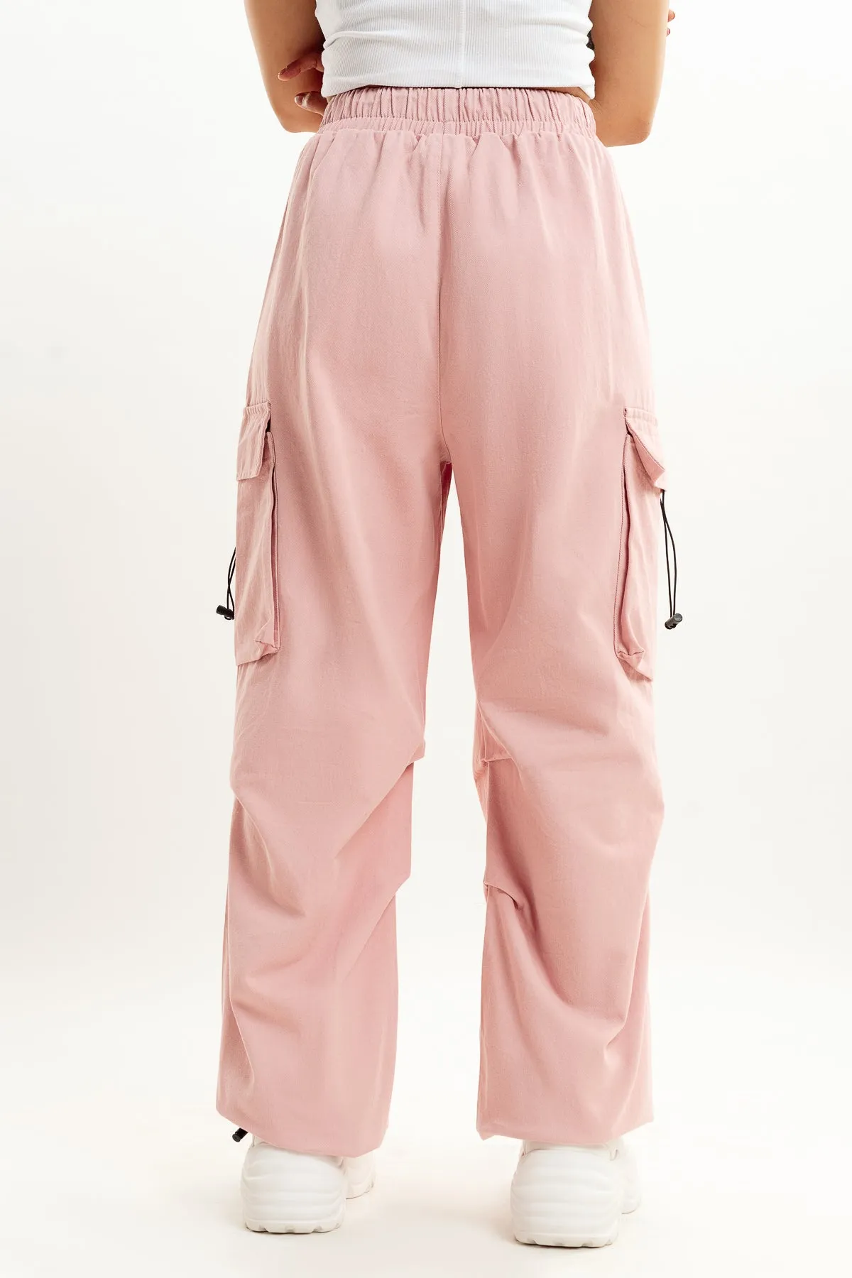 Pink Drawstring Cargo Pant