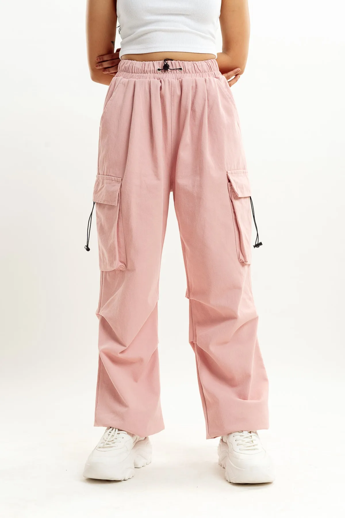 Pink Drawstring Cargo Pant