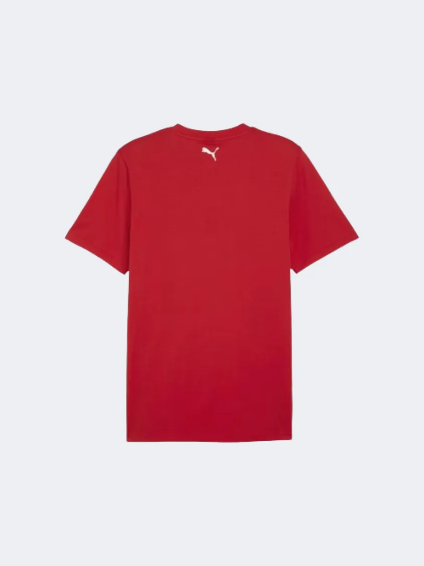 Puma Ferrari Race Big Shield Tonal Men Lifestyle T-Shirt Rosso Corsa