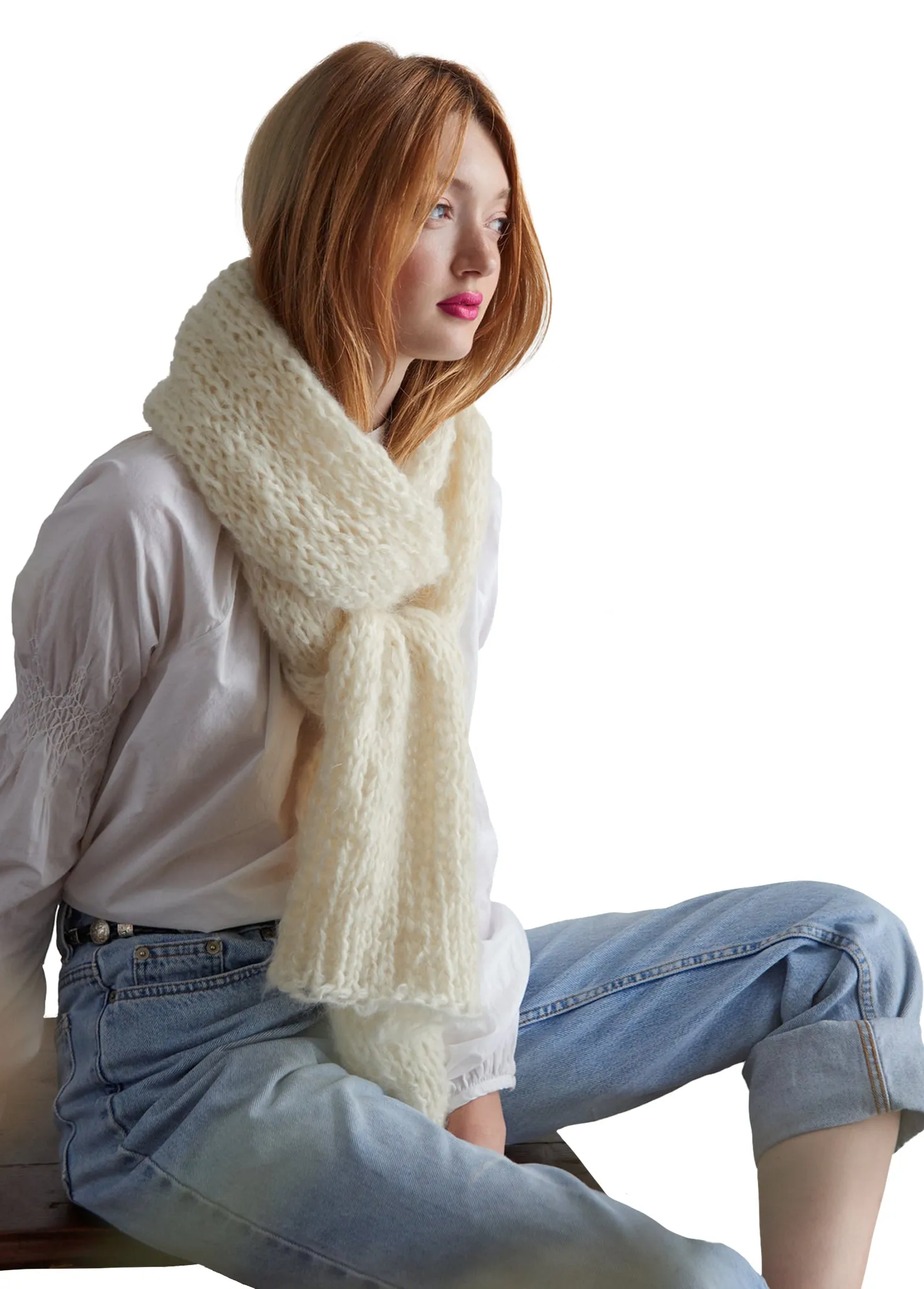 READY TO SHIP READYMADE CLEARANCE SALE!! Stockinette Scarf - Mohair