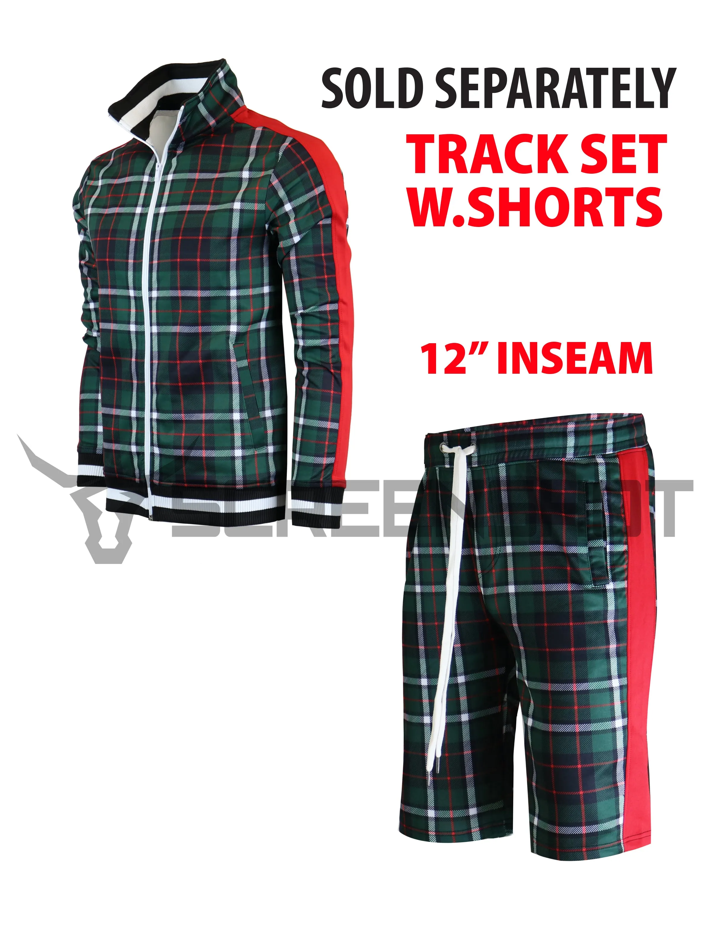 S91701-FASHION TRACK SHORTS (HUNTER)