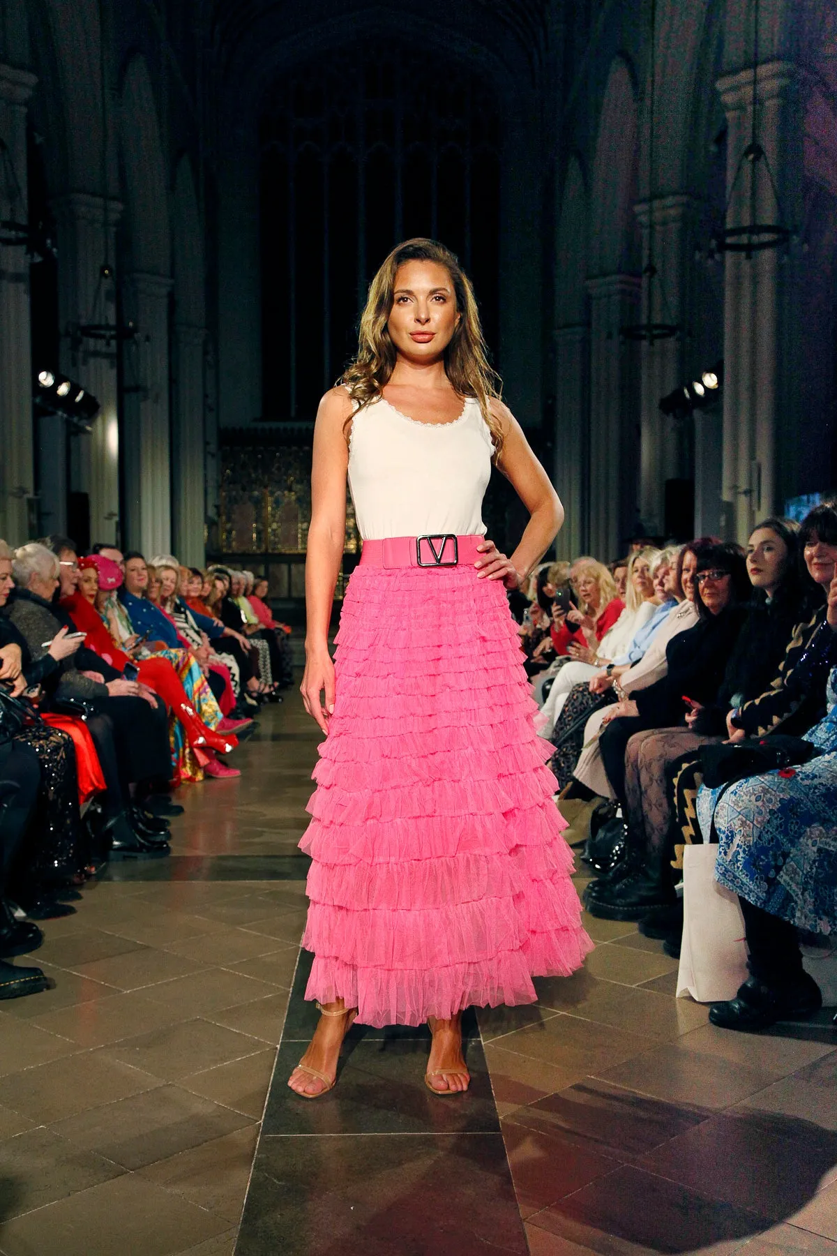 Seraphina Ruffle Skirt Hot Pink