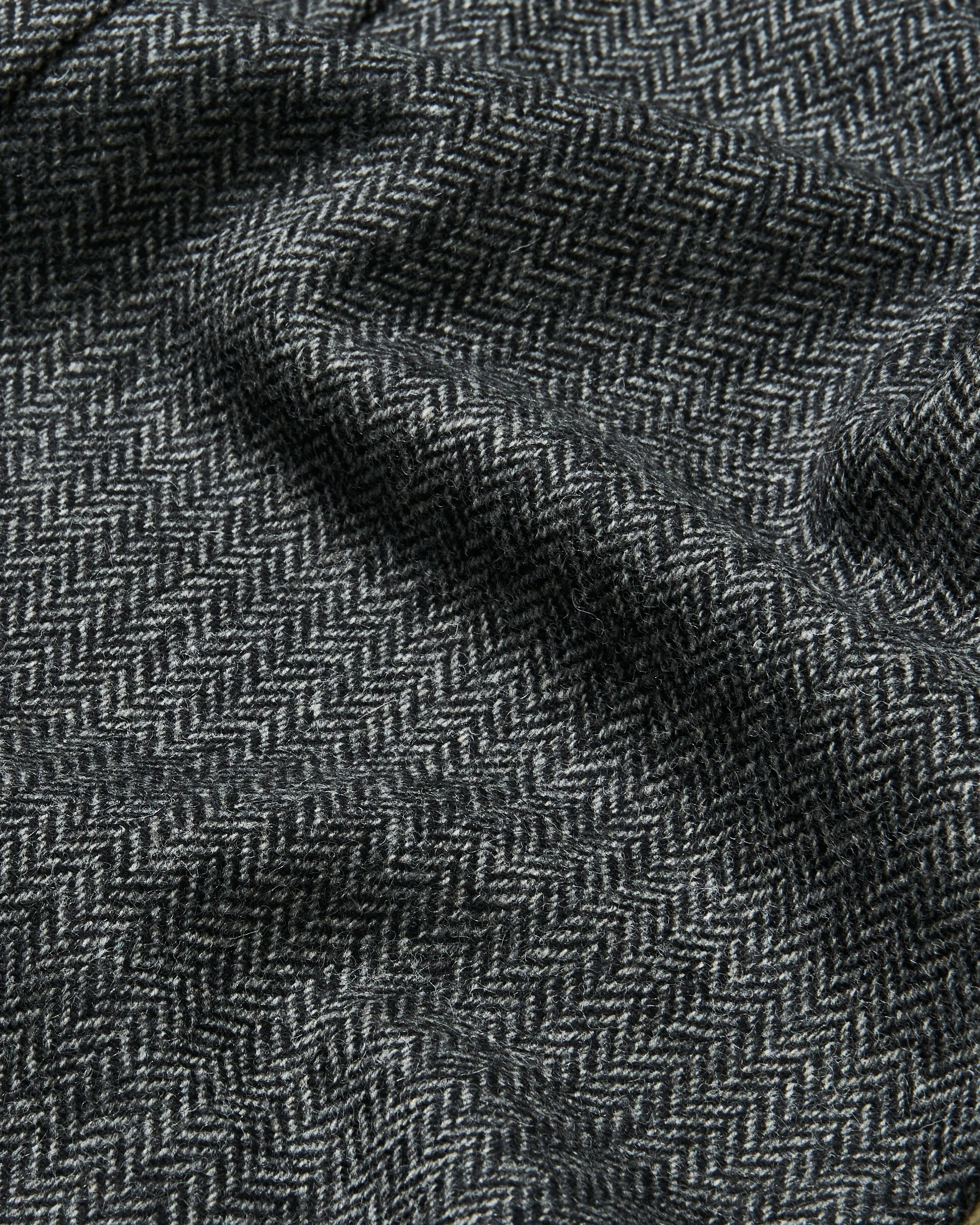 Shetland Wool Loafer Jacket in Charcoal Herringbone