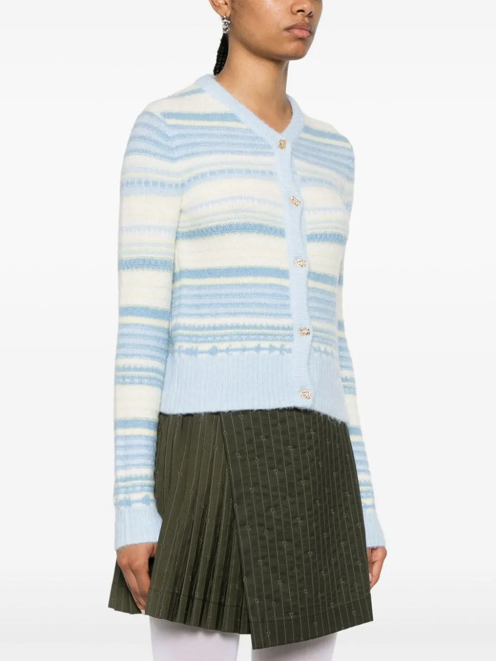 Soft Wool Stripe Cardigan