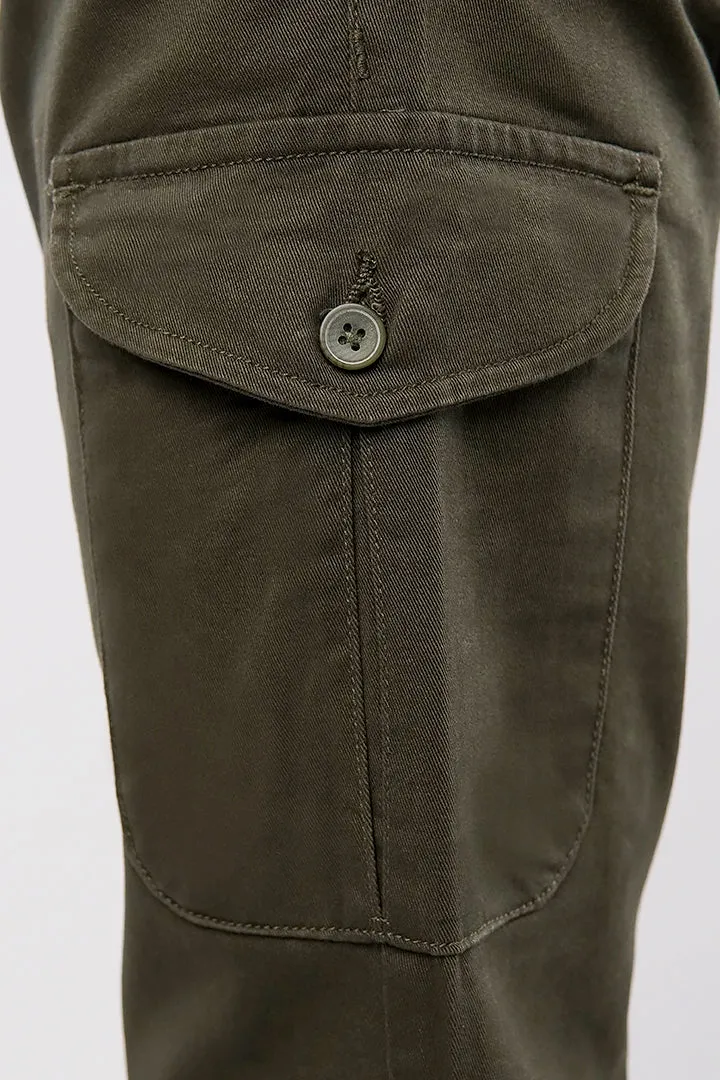 Straight Cargo Pants - Army Green