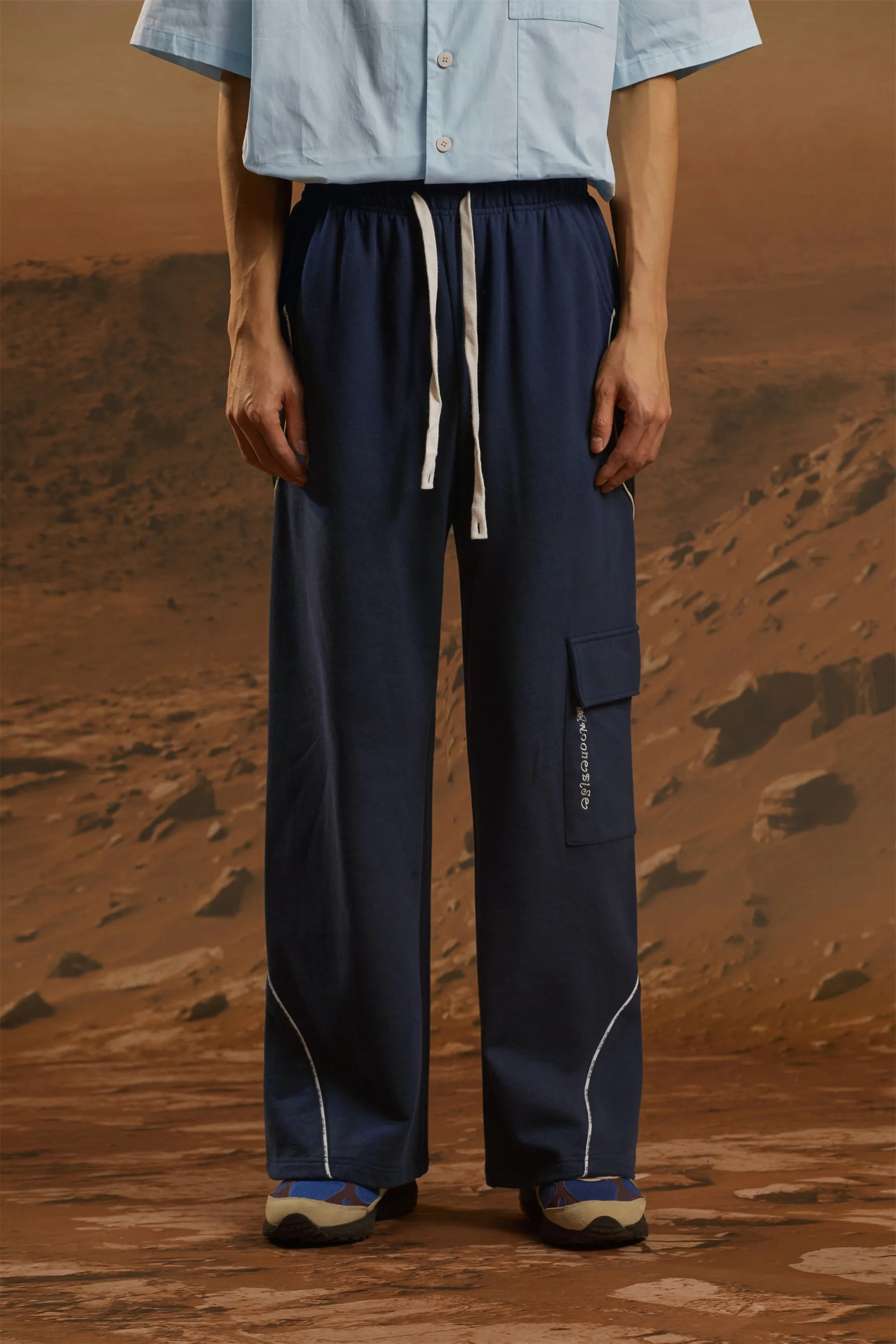 String Cargo Wide Pants