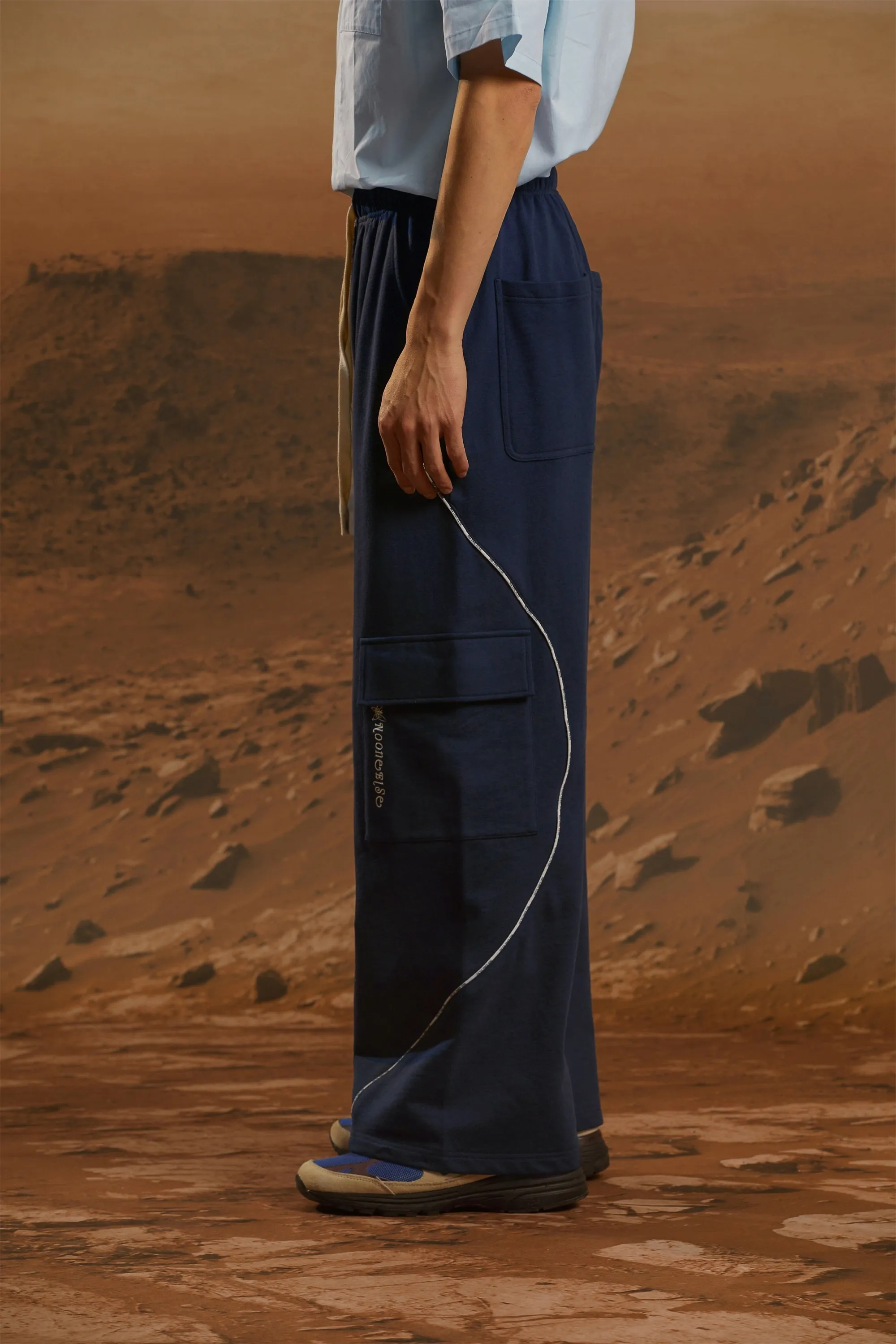 String Cargo Wide Pants