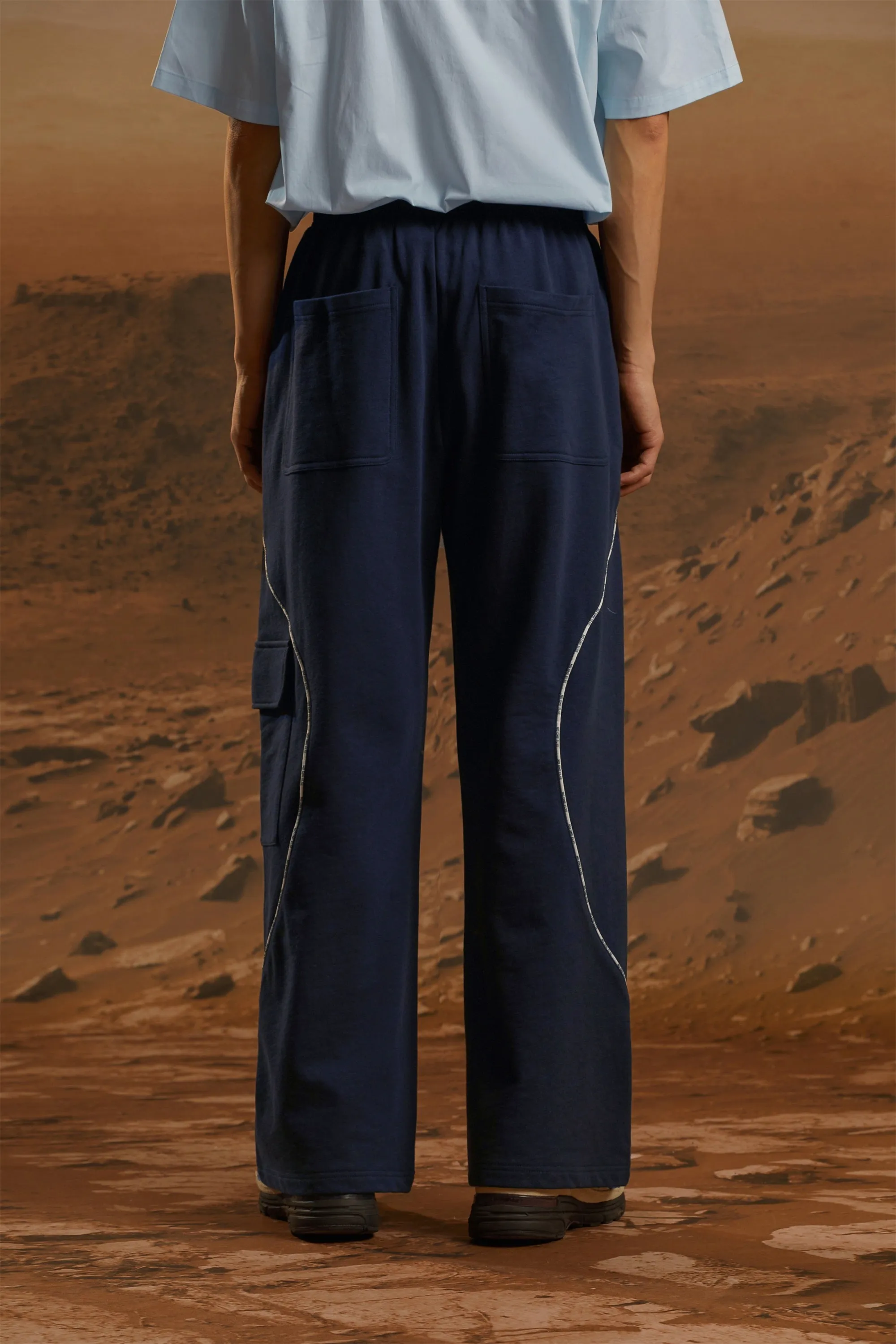 String Cargo Wide Pants