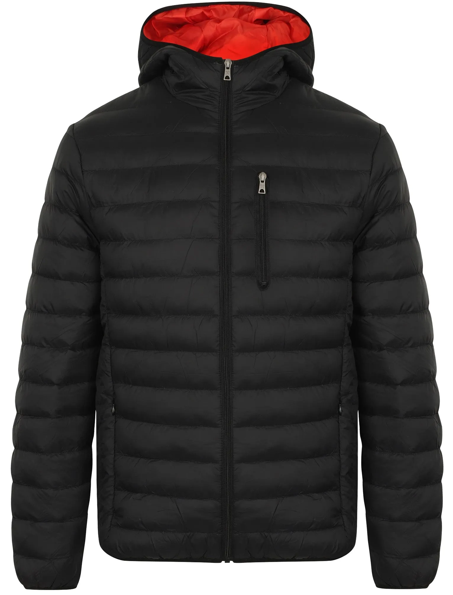 Talus Quilted Puffer Jacket with Hood in Black - Tokyo Laundry