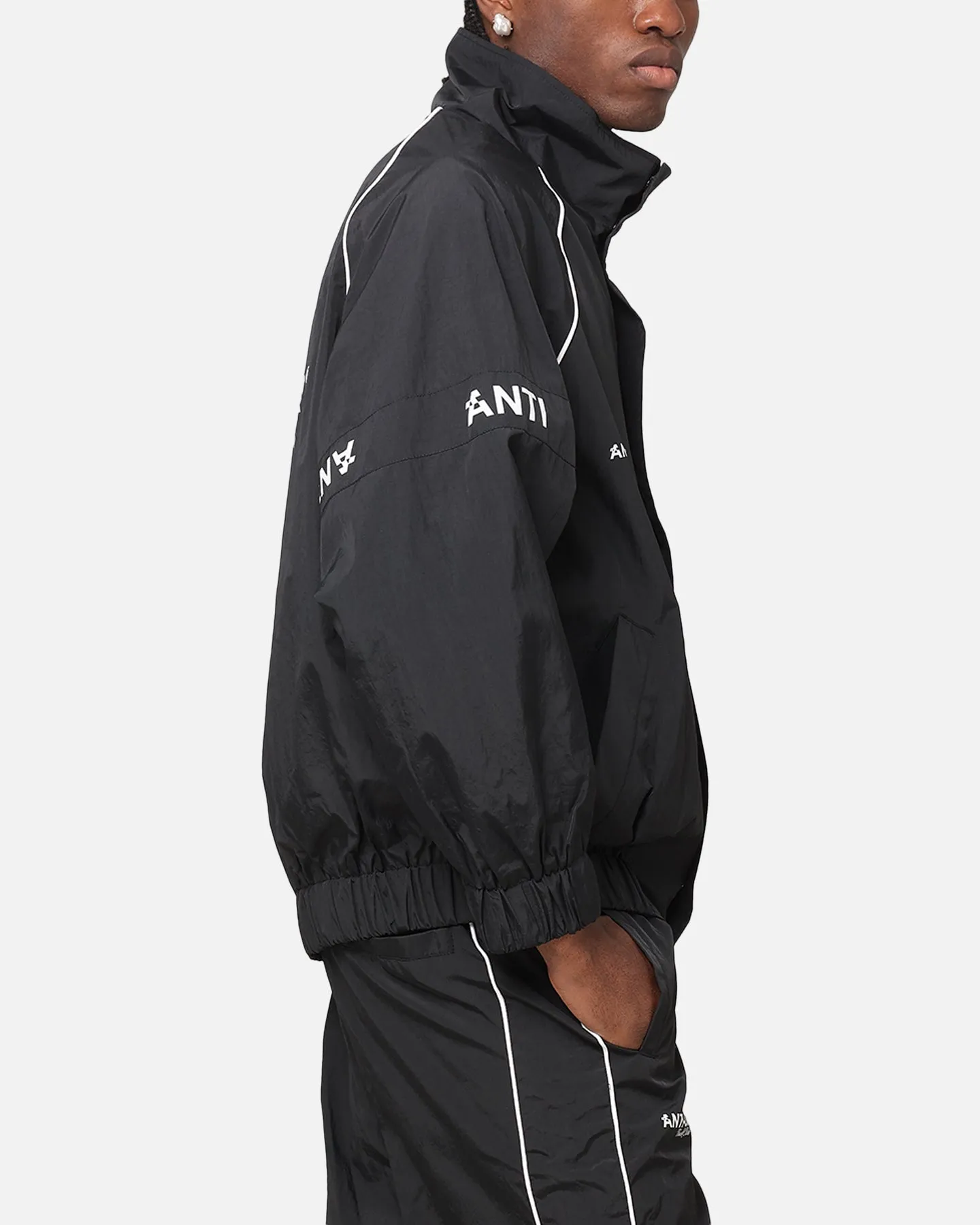 The Anti Order Track Club Windbreaker Jacket Black/Grey