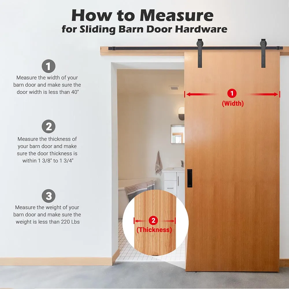 TheLAShop 8ft Sliding Barn Door Track and Rollers