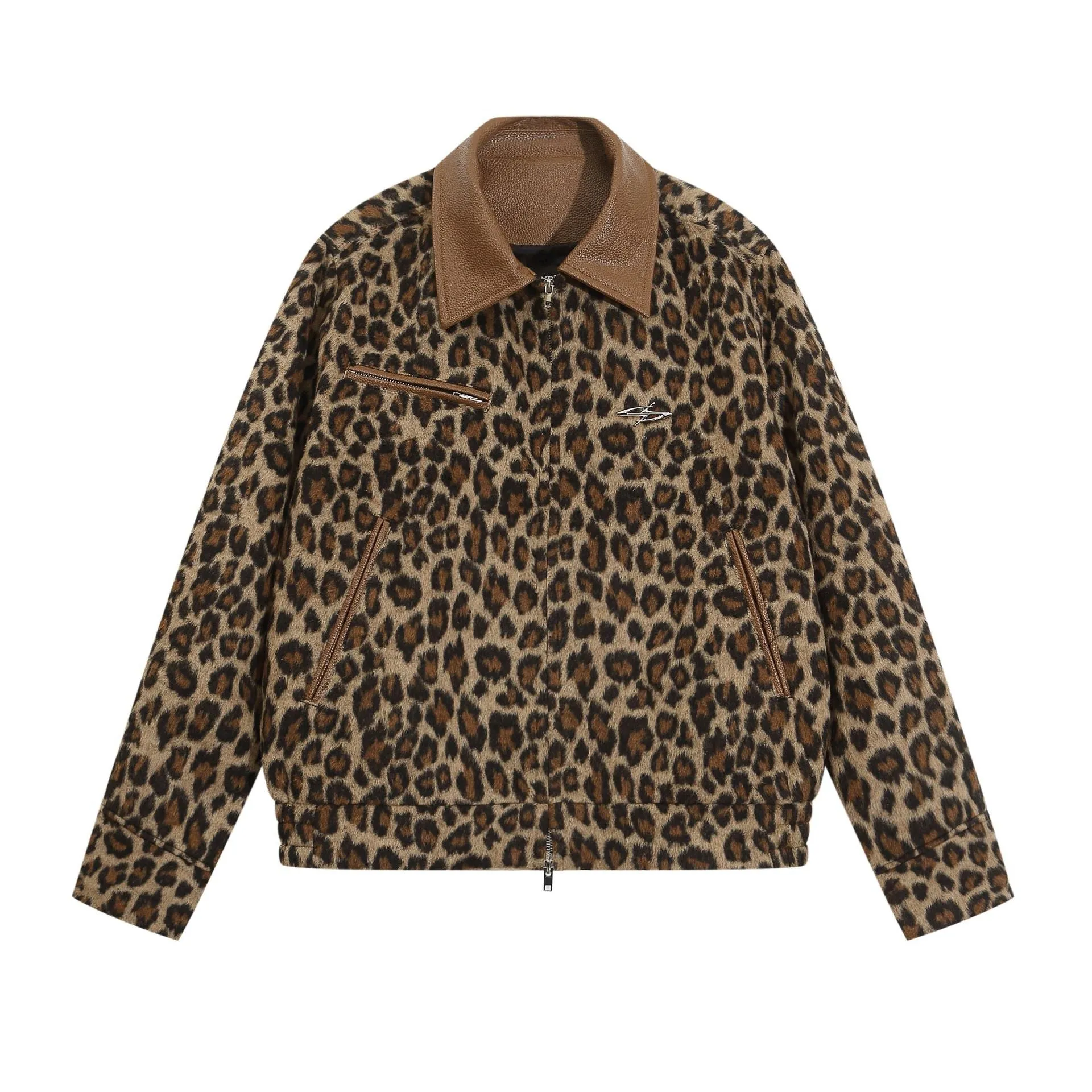 TODAMU® Women's New American Retro Loose Leopard Print Wool Jacket