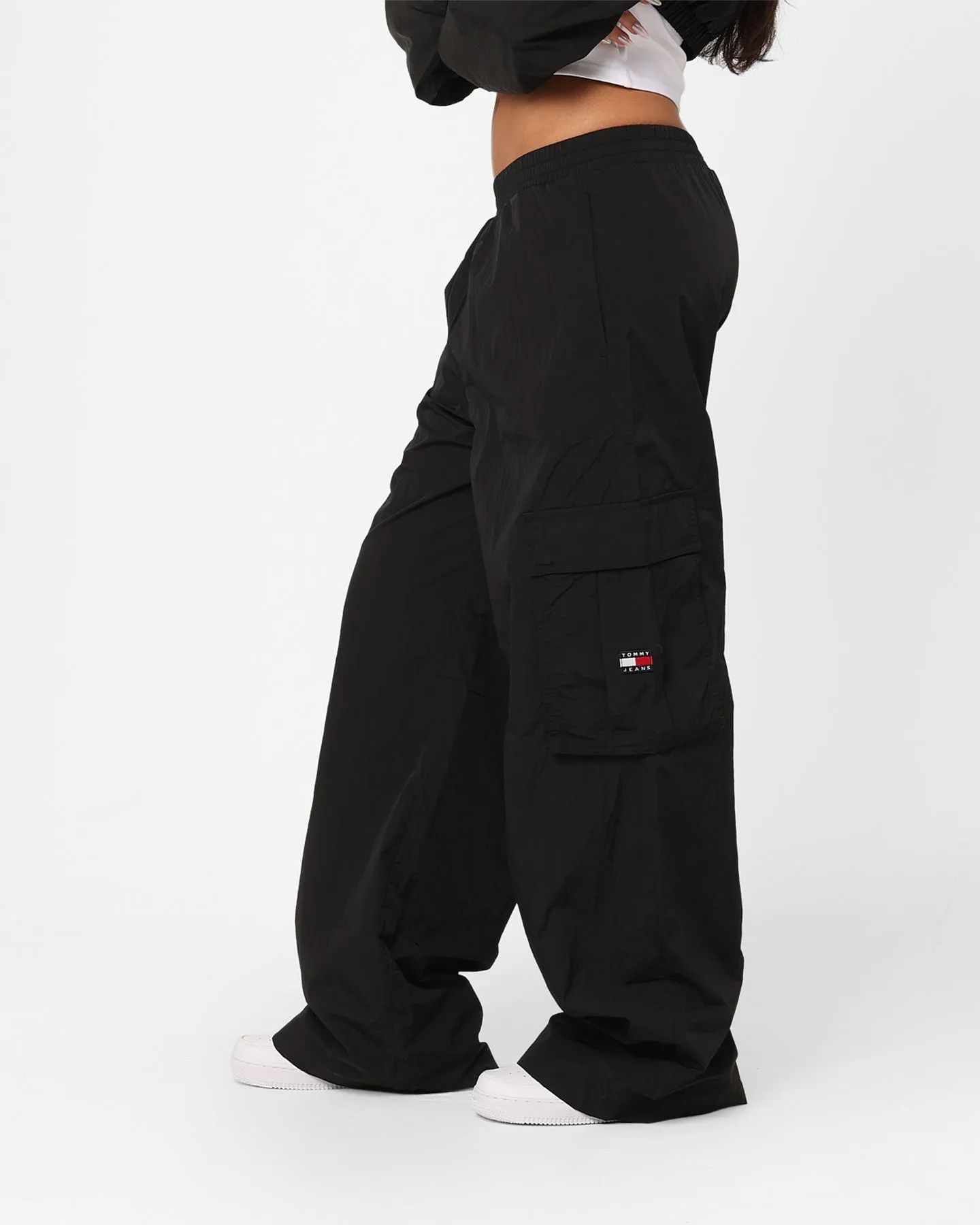 Tommy Jeans Women's Claire High Rise Wide Track Pants Black