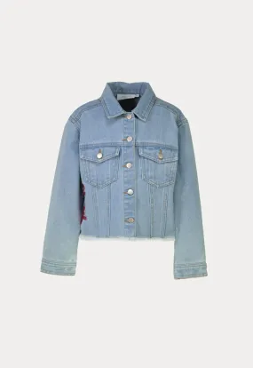 Trolls Denim Frayed Printed Jacket