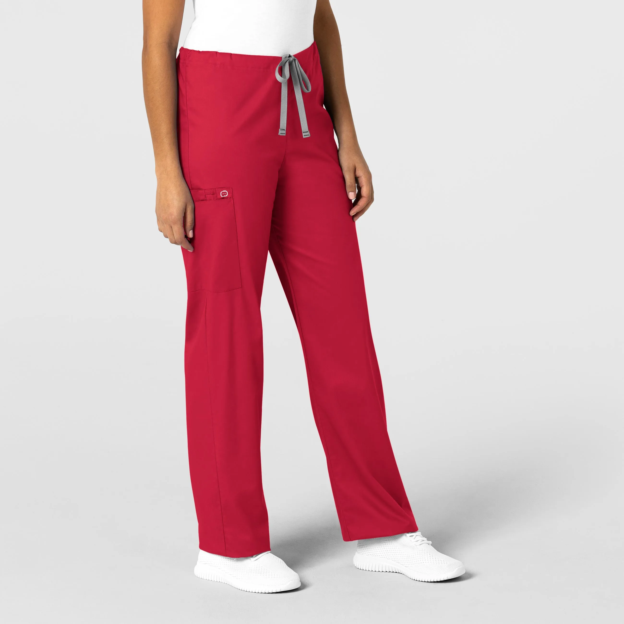 WonderWORK Unisex Drawstring Cargo Scrub Pant - Red