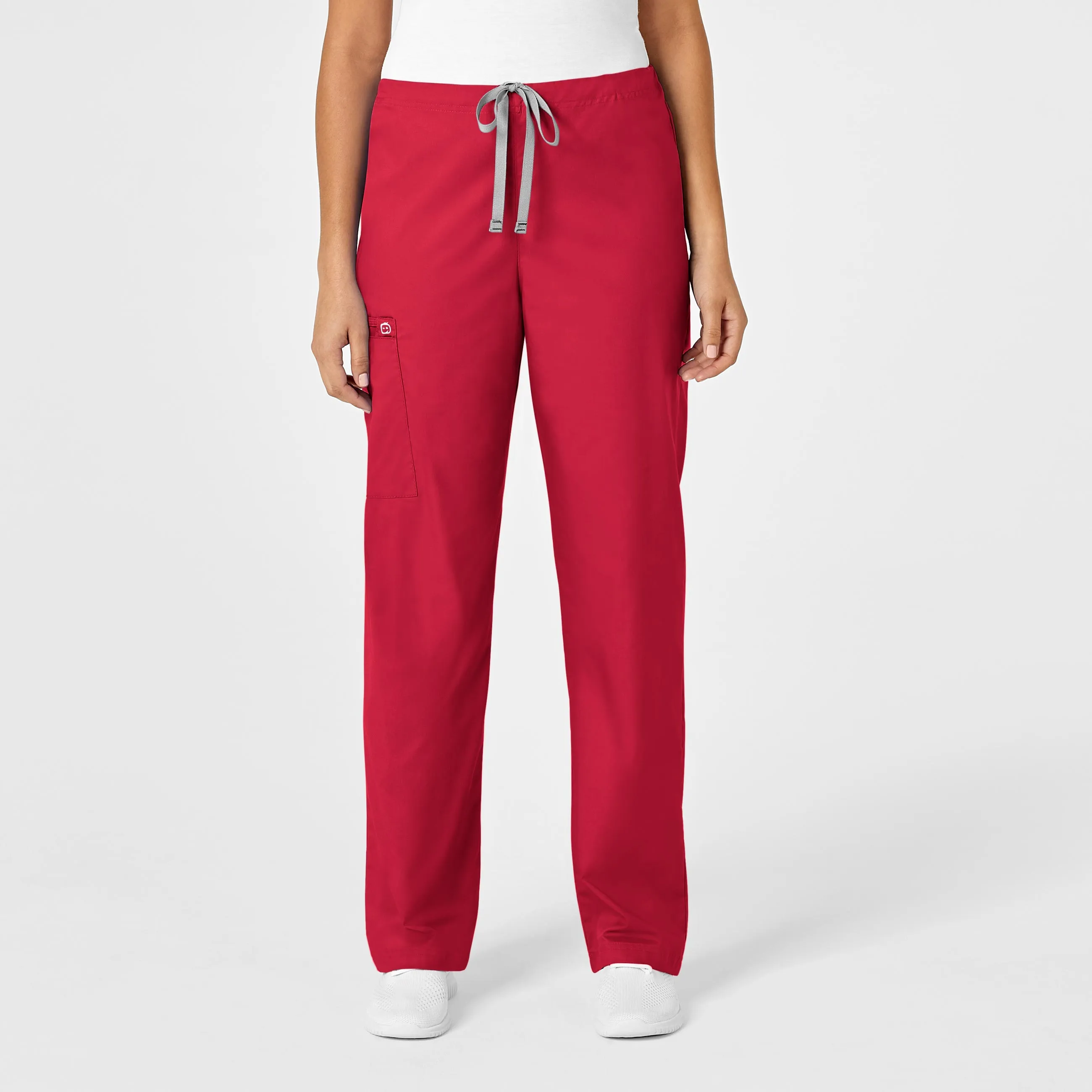 WonderWORK Unisex Drawstring Cargo Scrub Pant - Red