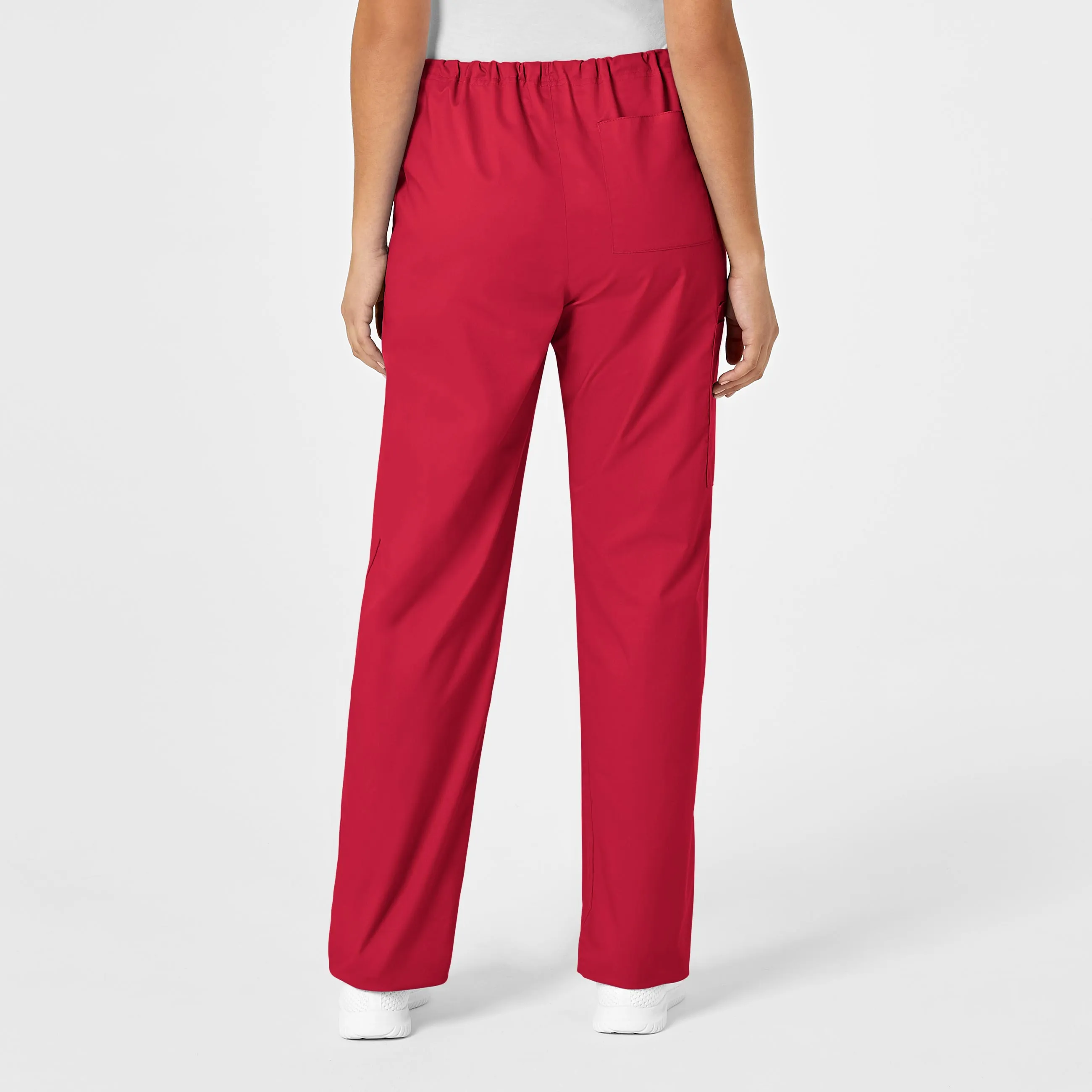 WonderWORK Unisex Drawstring Cargo Scrub Pant - Red