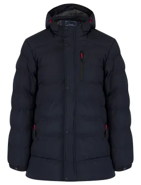 Yorkshire 2 Quilted Puffer Coat with Hood in Navy - Tokyo Laundry