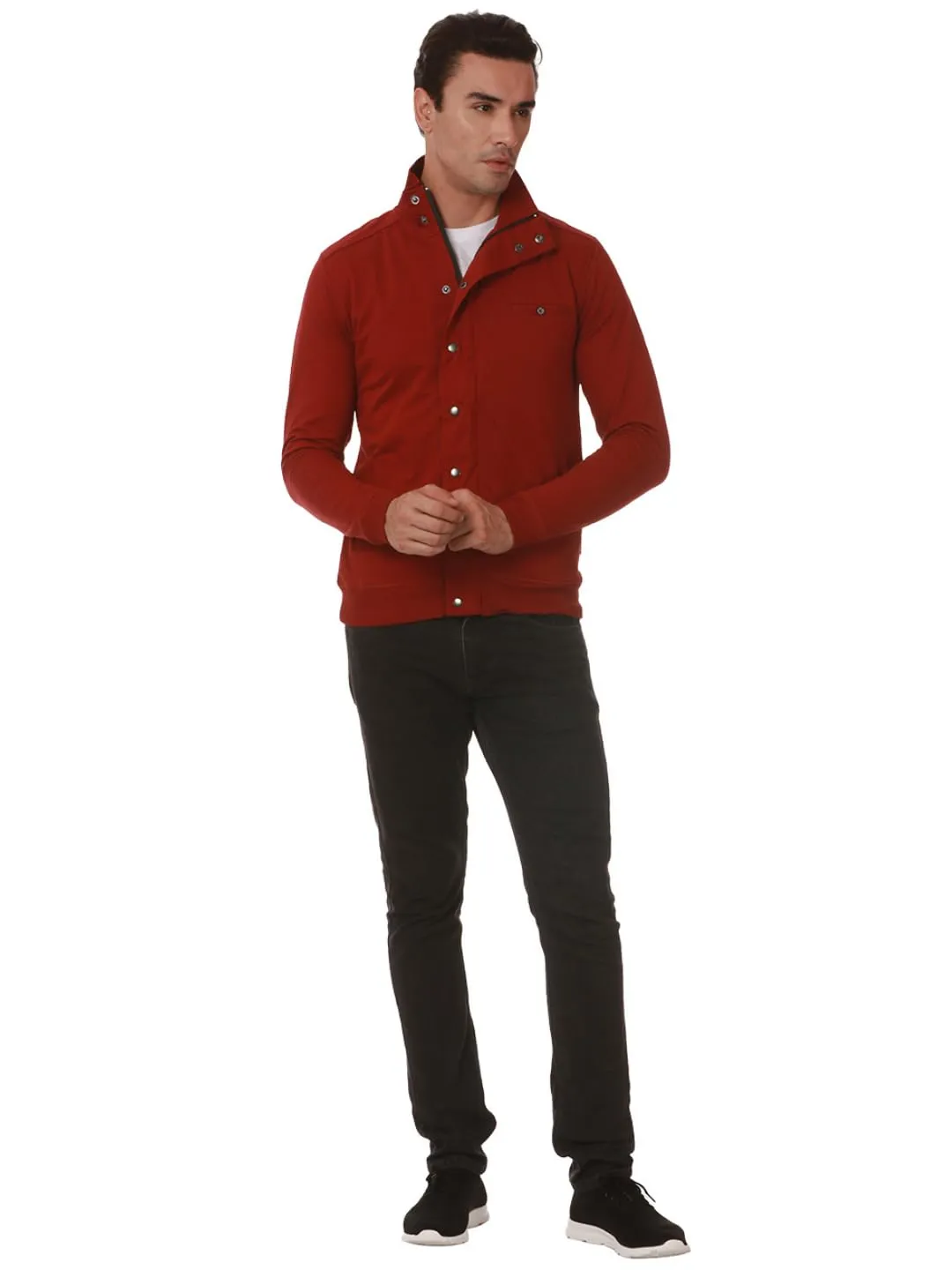 ZUPERB Men's Solid Regular Jacket (MAROON)