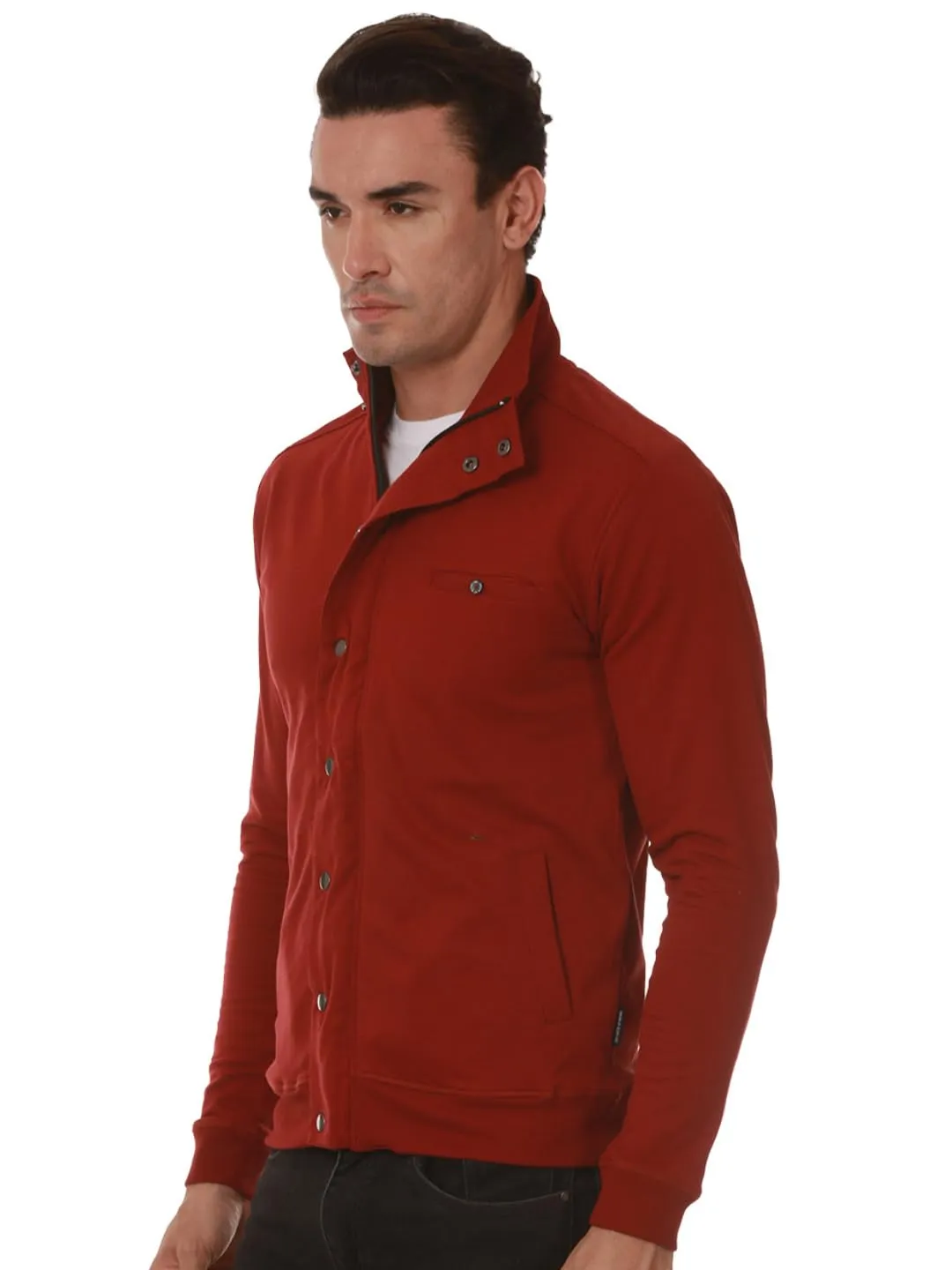 ZUPERB Men's Solid Regular Jacket (MAROON)